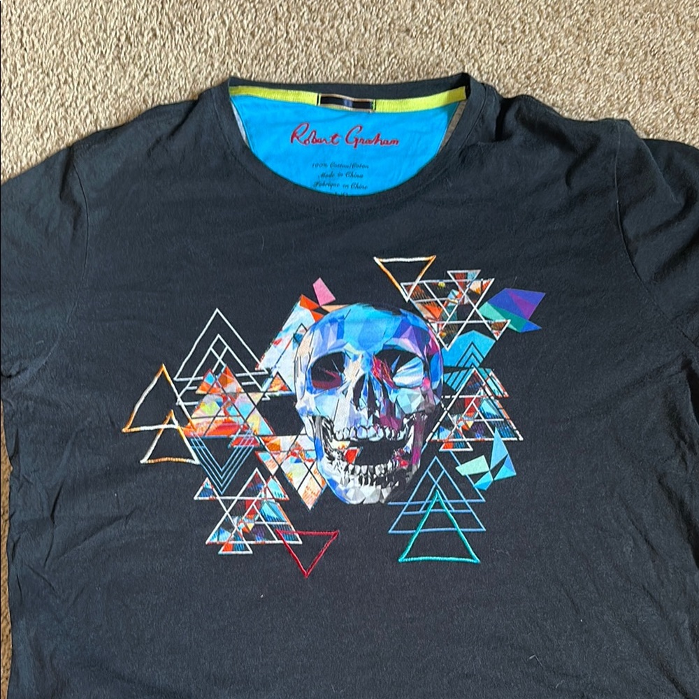 Robert Graham Black Graphic T-Shirt